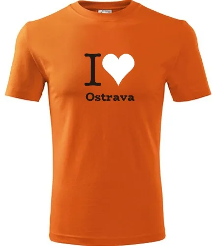 trička s potiskem Oranžové tričko I love Ostrava 