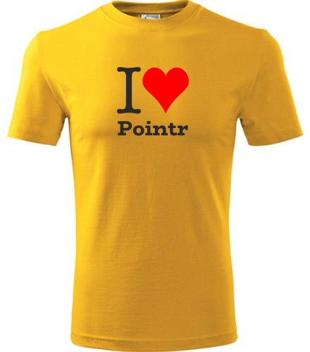 Žluté dětské tričko I love Pointr