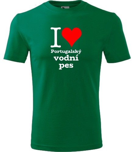 Zelené dětské tričko I love Portugalský vodní pes