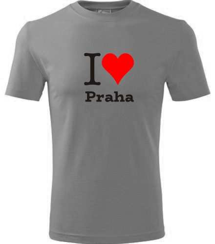 Šedé tričko I love Praha