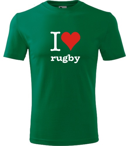 Zelené tričko I love rugby