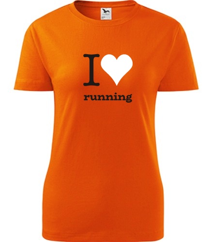Oranžové dámské tričko I love running