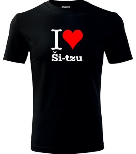 Černé dětské tričko I love Ši-tzu