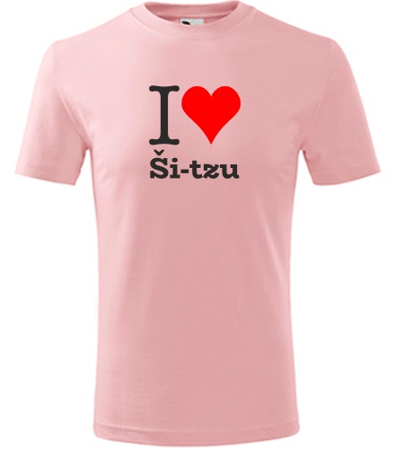 Růžové dětské tričko I love Ši-tzu