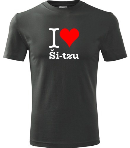 Grafitové tričko I love Ši-tzu