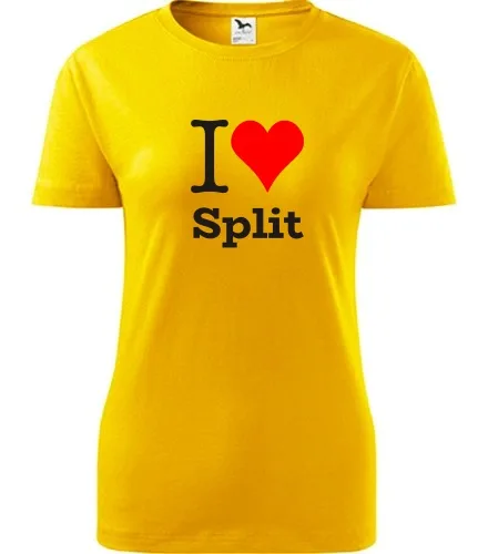 Žluté dámské tričko I love Split