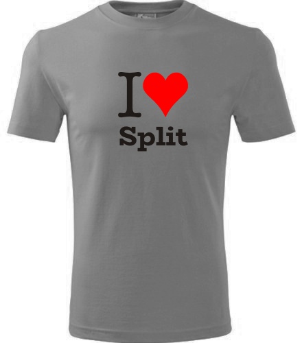 Šedé tričko I love Split