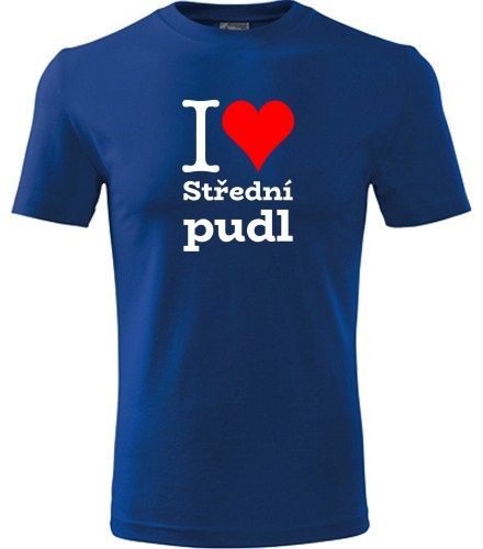 Modré tričko I love Střední pudl