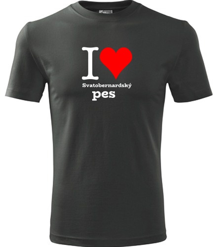 Grafitové tričko I love Svatobernardský pes