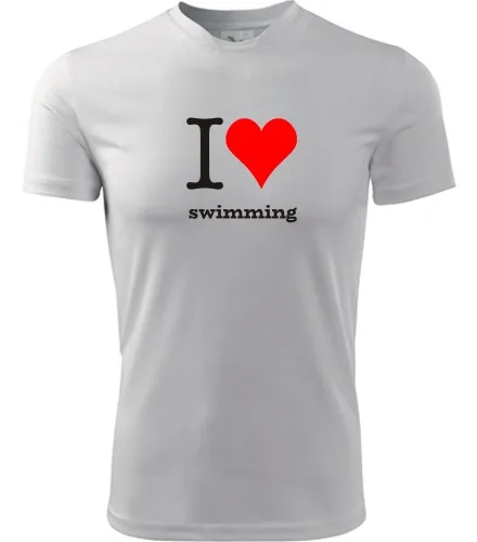 Bílé tričko I love swimming