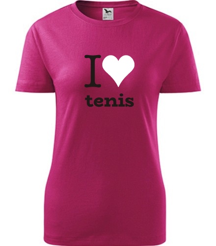 Purpurové dámské tričko I love tenis