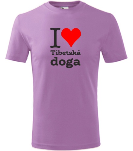 Fialové dětské tričko I love Tibetská doga