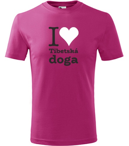 Purpurové dětské tričko I love Tibetská doga