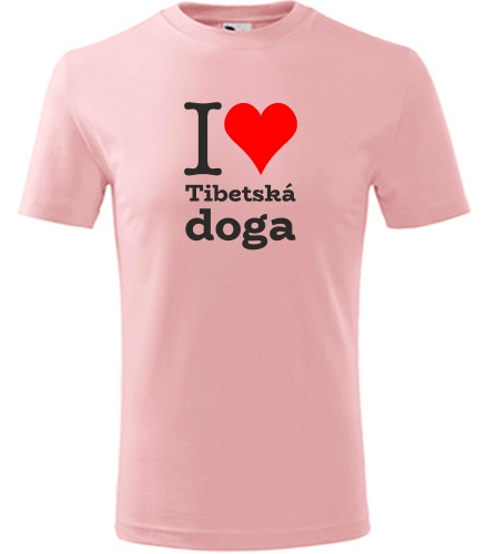Růžové dětské tričko I love Tibetská doga