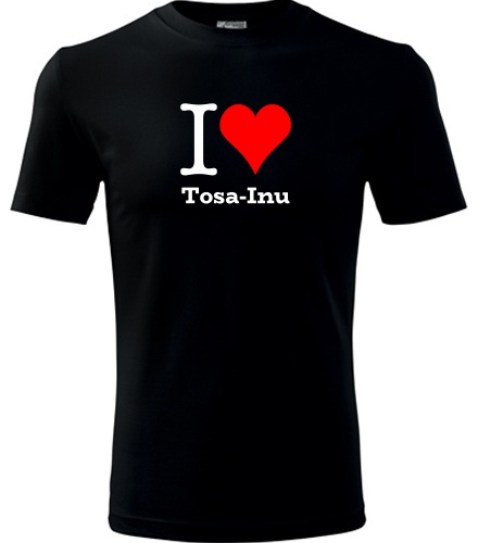 Černé dětské tričko I love Tosa-Inu