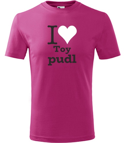 Purpurové dětské tričko I love Toy pudl