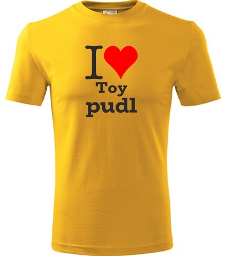 Žluté tričko I love Toy pudl