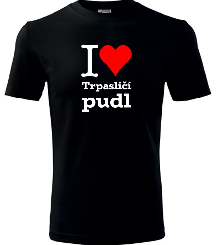 Černé dětské tričko I love Trpasličí pudl