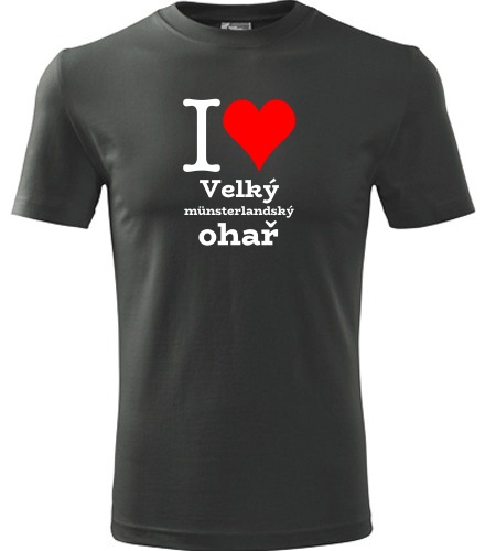 Grafitové tričko I love Velký münsterlandský ohař