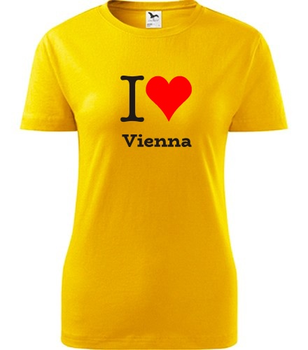 Žluté dámské tričko I love Vienna