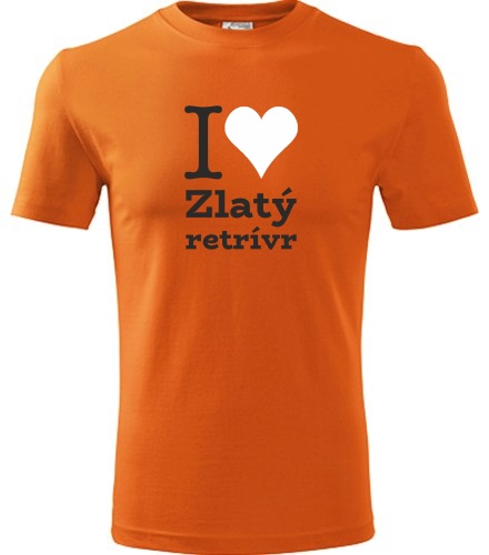 Oranžové dětské tričko I love Zlatý retrívr
