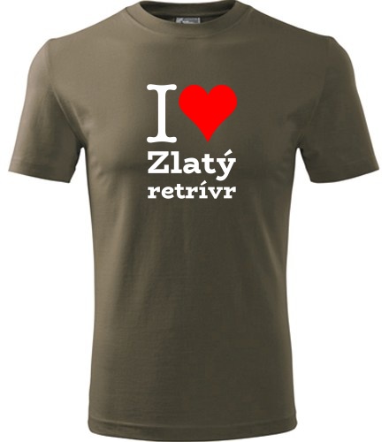 Army tričko I love Zlatý retrívr