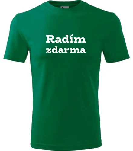 Zelené tričko Radím zdarma