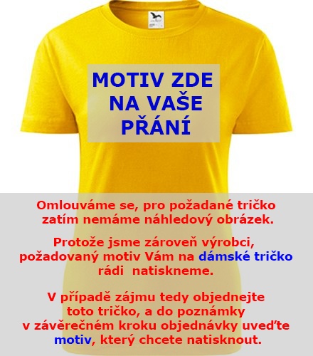 Žluté dámské tričko s motivem na přání