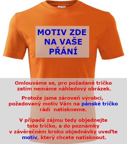 Oranžové tričko s motivem na přání