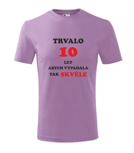 trička s potiskem Fialové dětské tričko trvalo 10 let 