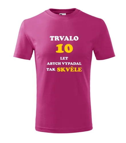 trička s potiskem Purpurové dětské tričko trvalo 10 let 