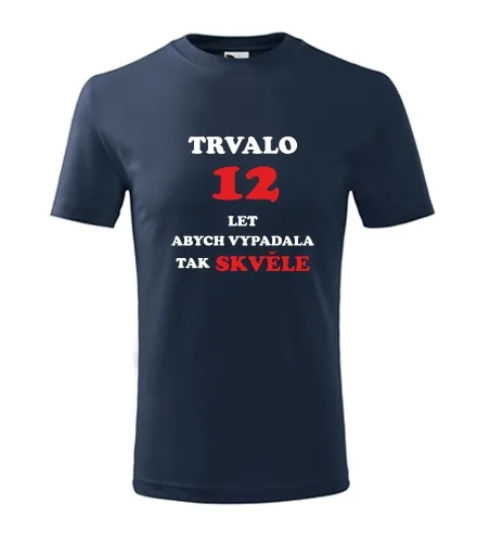trička s potiskem Tmavě modré dětské tričko trvalo 12 let 