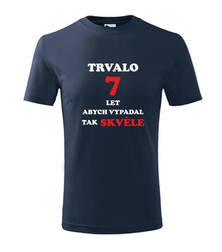 trička s potiskem Tmavě modré dětské tričko trvalo 7 let 