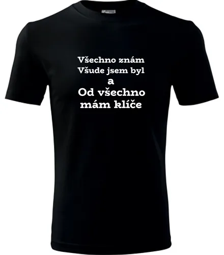 Černé tričko Všechno znám všude jsem byl