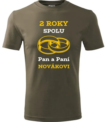 trička s potiskem Army tričko k výročí svatby - prstýnky žluté 