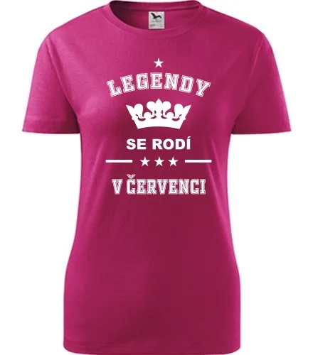 Purpurové dámské tričko Legendy se rodí v červenci