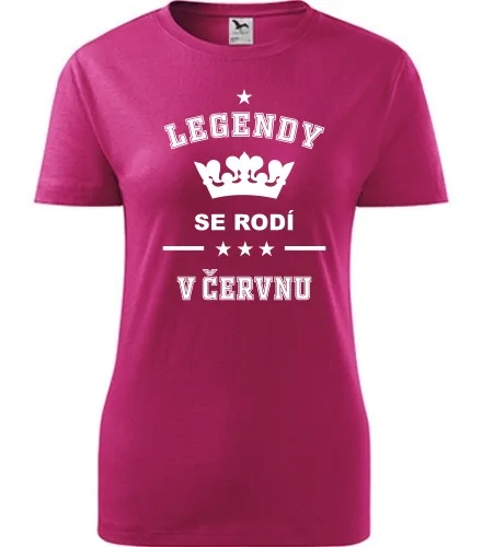 Purpurové dámské tričko Legendy se rodí v červnu