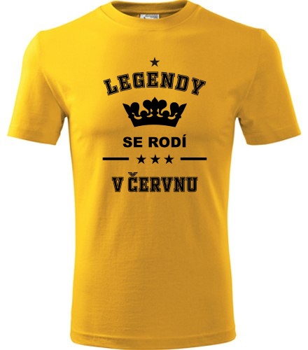 Žluté tričko Legendy se rodí v červnu