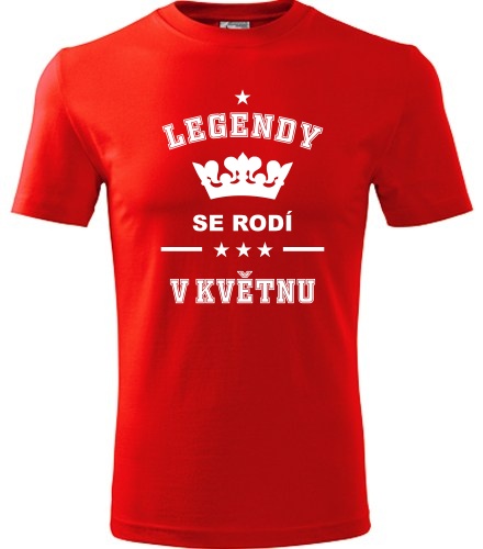 Červené tričko Legendy se rodí v květnu