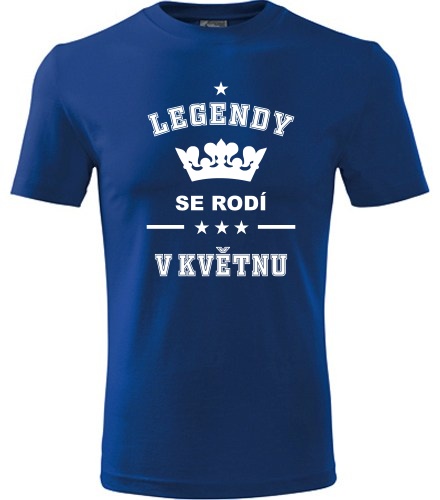 Modré tričko Legendy se rodí v květnu