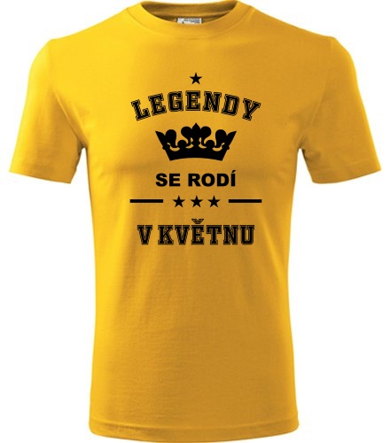 Žluté tričko Legendy se rodí v květnu