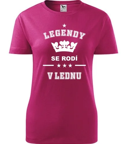 Purpurové dámské tričko Legendy se rodí v lednu