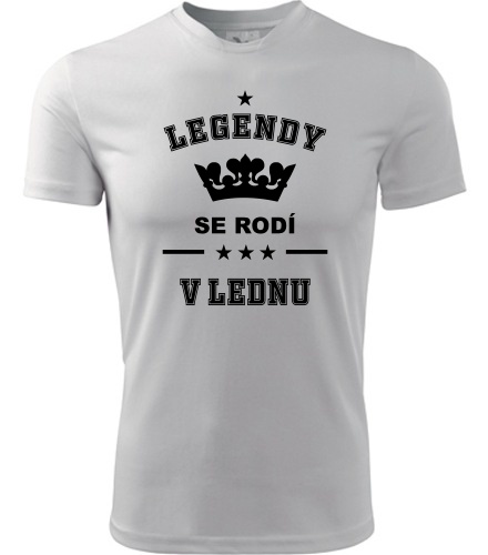 Bílé tričko Legendy se rodí v lednu