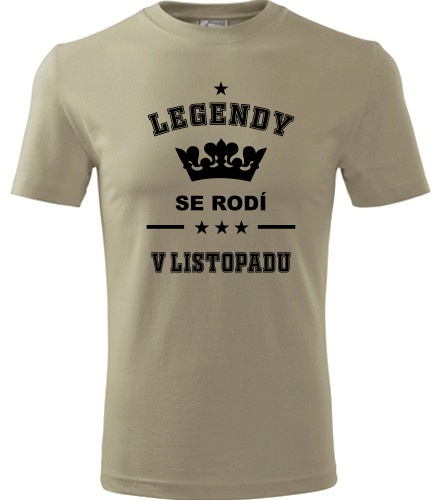 Khaki tričko Legendy se rodí v listopadu