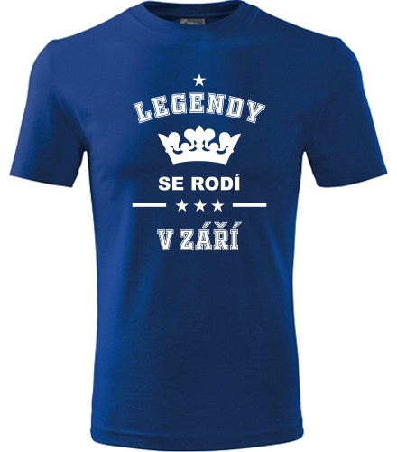 Modré tričko Legendy se rodí v září