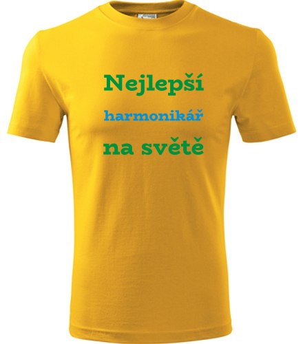 Žluté tričko nejlepší harmonikář na světě