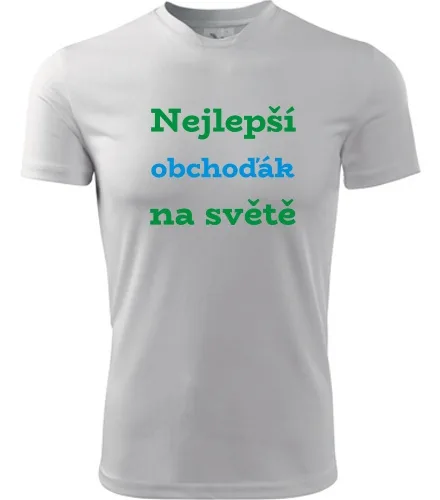 Bílé tričko nejlepší obchoďák na světě