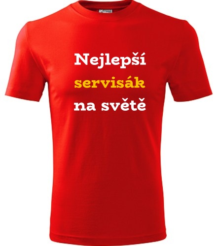 Červené tričko nejlepší servisák na světě