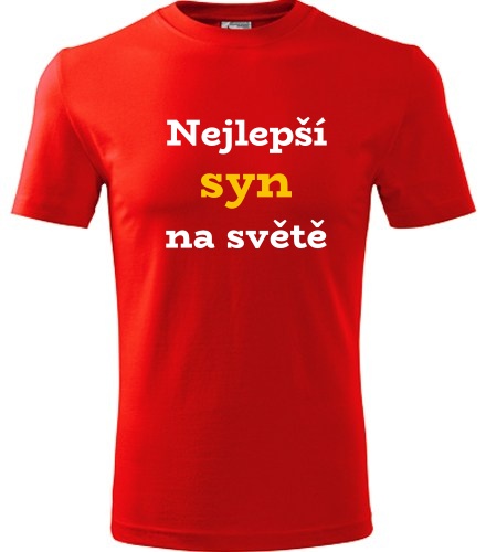 Červené tričko nejlepší syn na světě