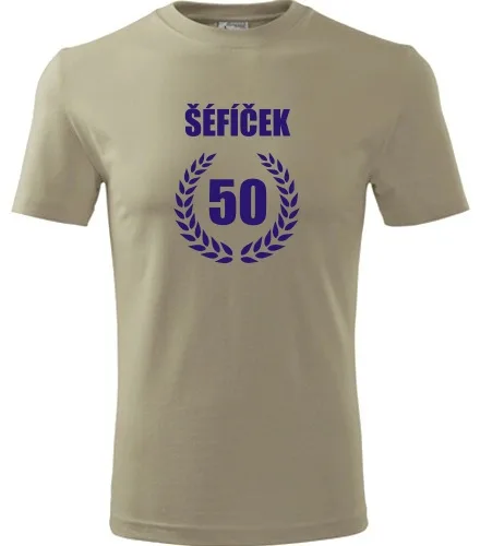 trička s potiskem Khaki tričko šéfíček 50 